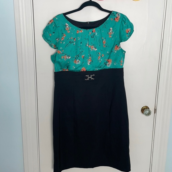 Asian-inspired pinup girl dress with empire waist,black pencil skirt - Picture 1 of 11